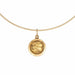 Vintage Necklace 14" Gold Medallion Necklace Greek Pattern 58 Facettes G12258