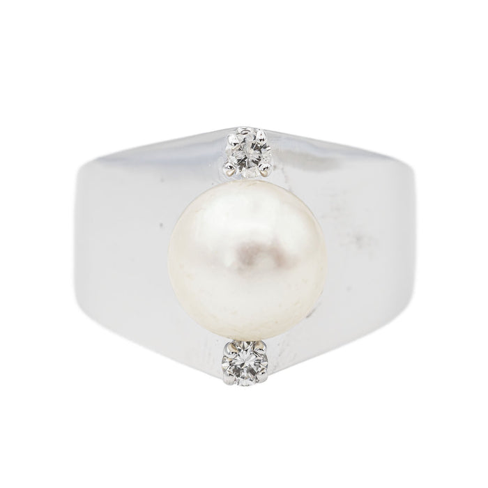 Bague 54 Bague Perle Or blanc Perle 58 Facettes 2999434CN