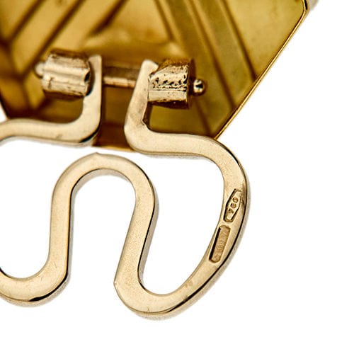 Boutons de manchette Deux boutons de manchette en or avec cache-bouton 58 Facettes 37572