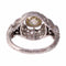 Bague 53 Bague édouardienne en platine avec diamant jaune fantaisie – Un écho dentelé à l'élégance des années 1920 58 Facettes 25115-0280