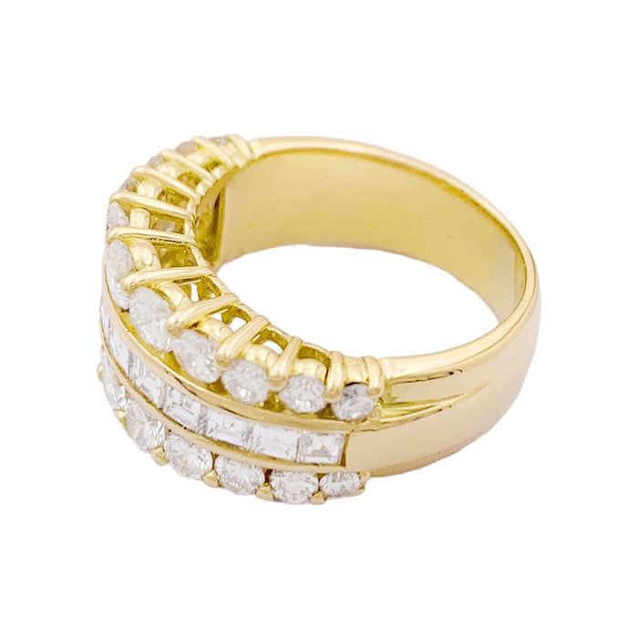 Bague 53 Bague bandeau diamants et or jaune. 58 Facettes 33861