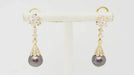 Boucles d'oreilles Boucles d'oreilles or jaune diamants perles de Tahiti 58 Facettes 32802