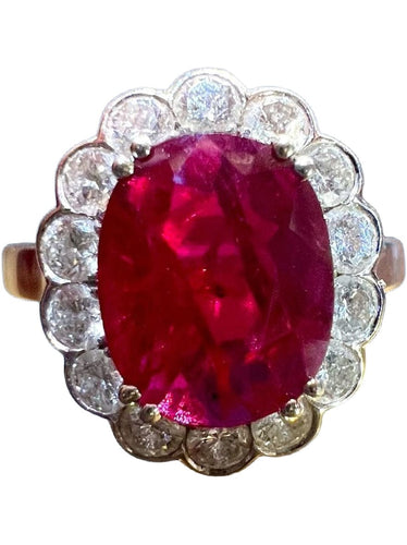 Bague 52 Bague Pompadour or blanc, rubis sang de pigeon et diamants 58 Facettes 4620 A