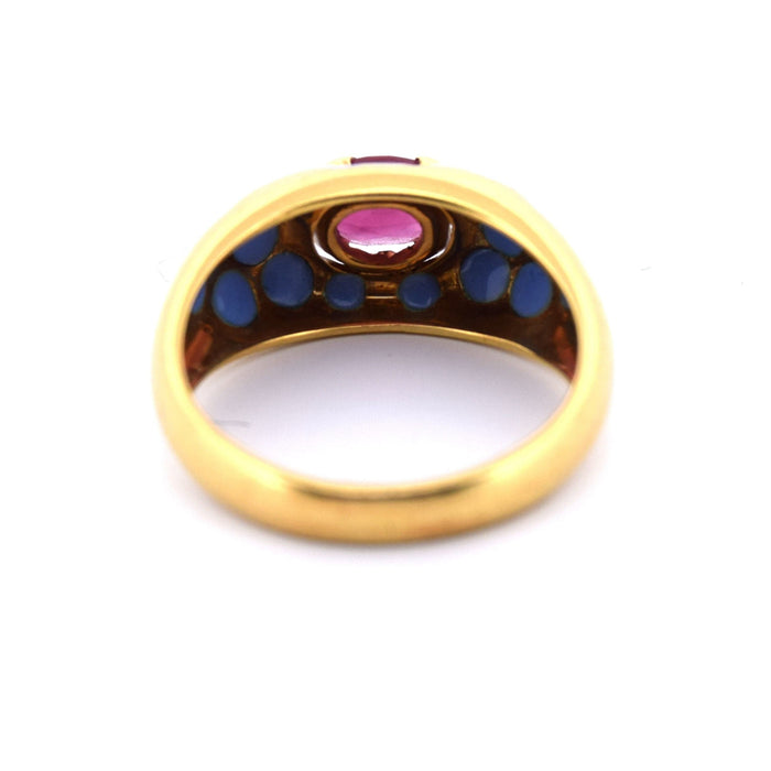 Bague tourmaline en or jaune années 90