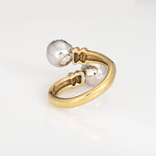 Bague 56 Bague double orbe en diamant, bijou vintage en or jaune 58 Facettes G14009