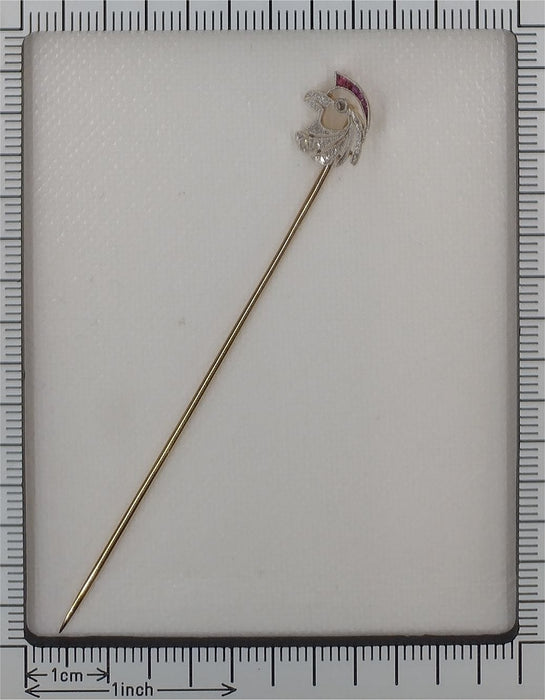 Broche Majesté Art Déco : Le Stickpin Tête de Faucon 58 Facettes 24037-0156