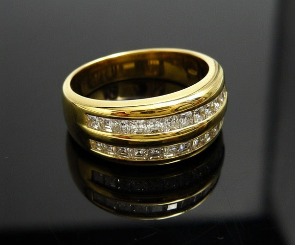 Bague Bague double piste sertie de diamants 58 Facettes