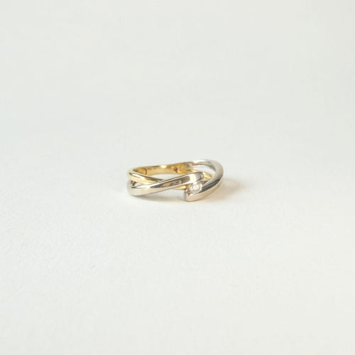 Bague or jaune et or blanc, diamant