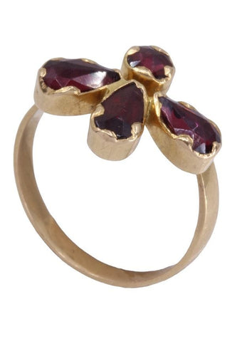 Bague 57 BAGUE ANCIENNE GRENATS DE PERPIGNIAN 58 Facettes 083421