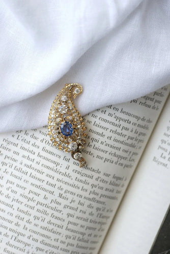 Broche Broche motif cachemire diamants et saphir 58 Facettes