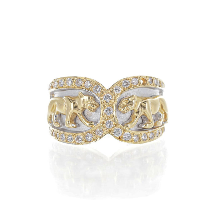 Bague Bague Motif Panthère Or et Diamants 58 Facettes