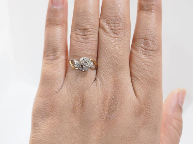 Bague 59 Bague Toi & Moi en or bicolore et diamants 58 Facettes 33092