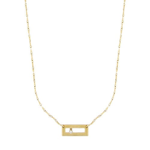 Collier Collier en or jaune avec pendentif rectangulaire et diamant 58 Facettes 38422