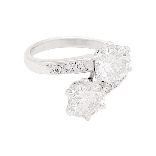 Bague 52 Bague "Toi & Moi" or blanc, diamants. 58 Facettes 33845