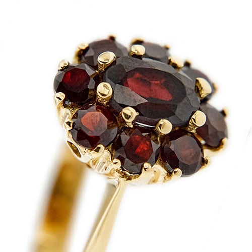 Bague 57 Bague fleur avec grenats 58 Facettes 39634