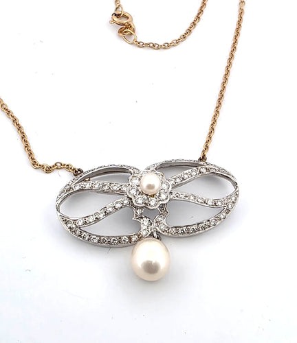 Pendentif Superbe pendentif Art Déco en platine et or 58 Facettes