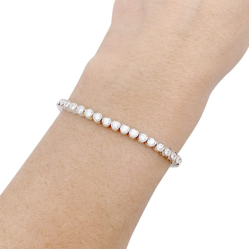 Bracelet Bracelet ligne diamants en or blanc. 58 Facettes 33185