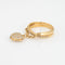 Bague Bague à breloque en forme de cœur en diamant, anneau en or jaune 18 carats, taille 7, bijou fin 58 Facettes G13479