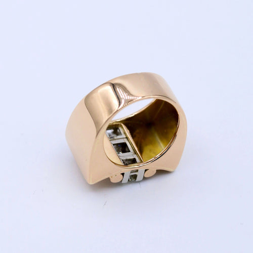 Bague Bague Tank Or Rose Diamants 58 Facettes A11038