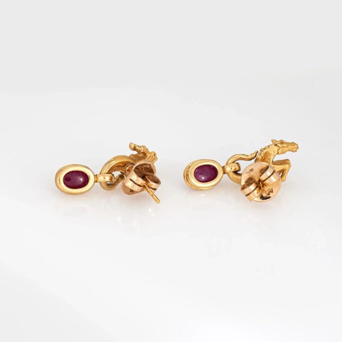 Boucles d'oreilles Carrera Y Carrera - Boucles d'oreilles cheval or jaune rubis 58 Facettes G13693