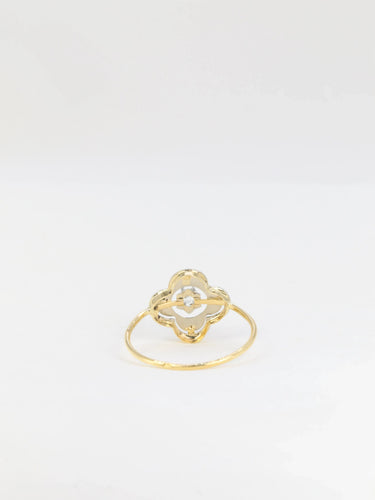Bague Bague trèfle en or et pierre blanche 58 Facettes 451