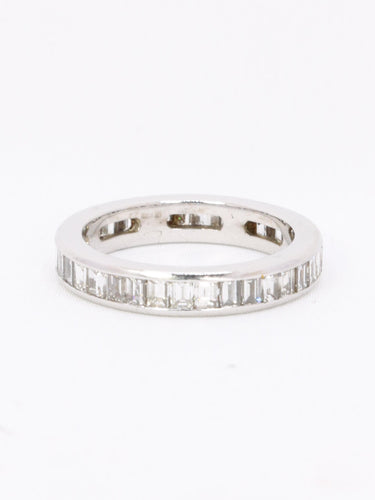 Bague 54 Alliance diamants baguette or blanc 58 Facettes 1163.13
