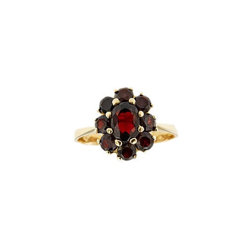 Bague 57 Bague fleur avec grenats 58 Facettes 39634