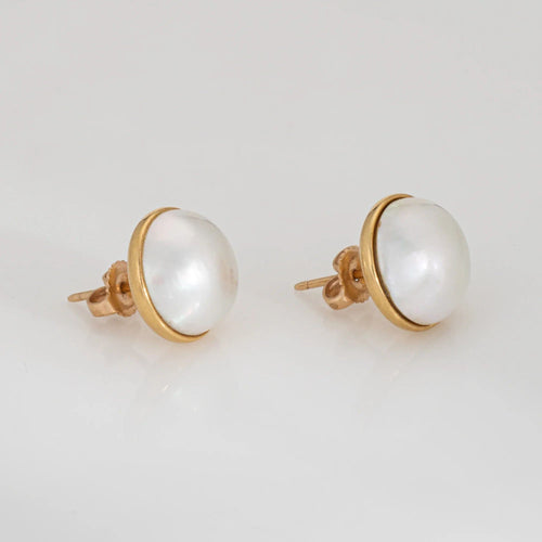 Boucles d'oreilles Boucles d'oreilles Tiffany & Co, perles Mabe 13 mm, Paloma Picasso, vintage, or 18 carats, vers 1984 58 Facettes G13706