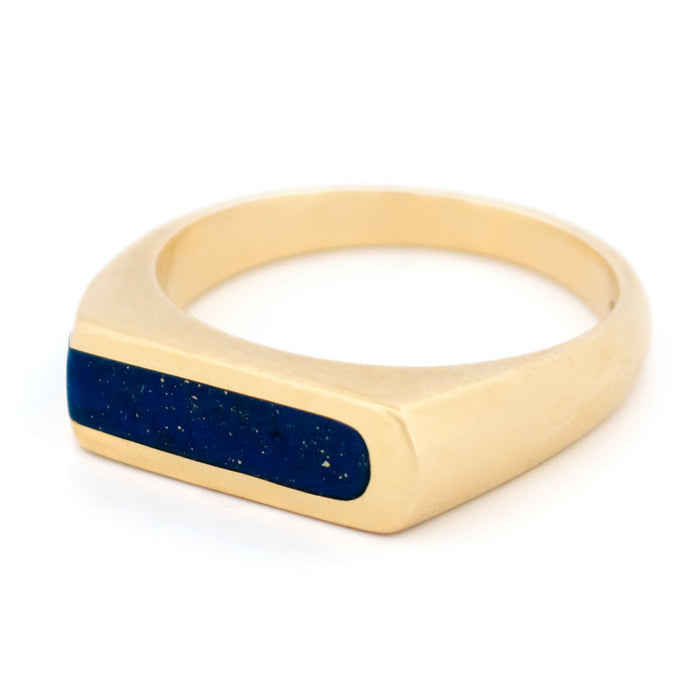 Bague en or jaune et lapis-lazulis