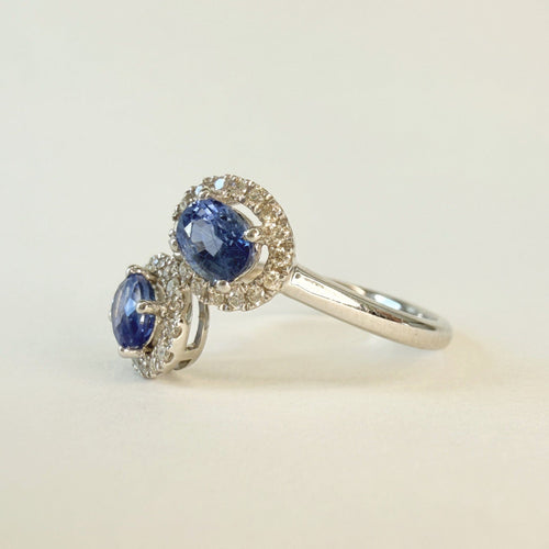 Bague 53 Bague Toi & Moi saphirs 58 Facettes INV071