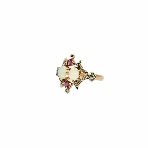 Bague 52 BAGUE OR JAUNE, OPALE ET RUBIS 58 Facettes BO/230129