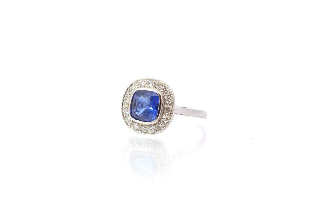 Bague 55 Bague vintage saphir diamants 58 Facettes 24631-25825