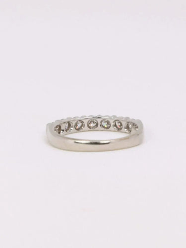 Bague 51 Alliance or blanc diamants 0,5 ct 58 Facettes J363