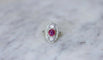 Bague 53 Bague Marquise Art Déco Rubis Birman et Diamants 58 Facettes