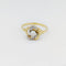 Bague fleur en or jaune et perle