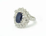 Bague Bague avec diamants et saphir central 58 Facettes