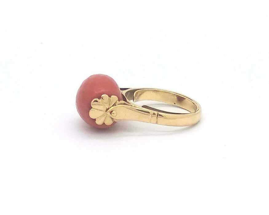 Bague or jaune et corail