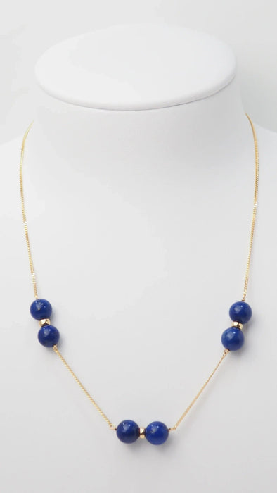 Collier Collier or jaune lapis lazulli 58 Facettes 32776