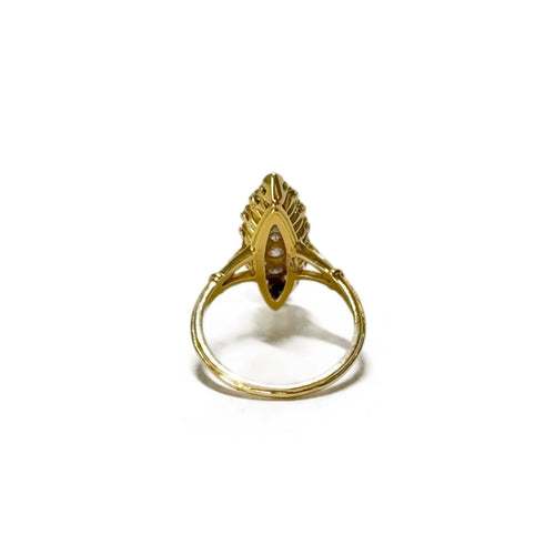 Bague 54 Bague Marquise en Or jaune et Diamants 58 Facettes REF24016-180