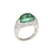 Bague 53 Bague en or blanc avec diamants et tourmaline verte écume de mer 58 Facettes G13597