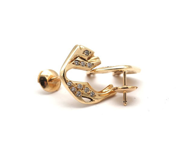 Boucles d'oreilles Boucles d'oreilles panthère or jaune 750 mil et diamants 58 Facettes