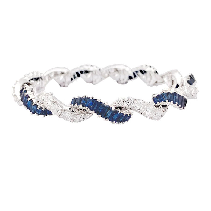 Bracelet Bracelet or blanc, diamants, saphirs. 58 Facettes 33891