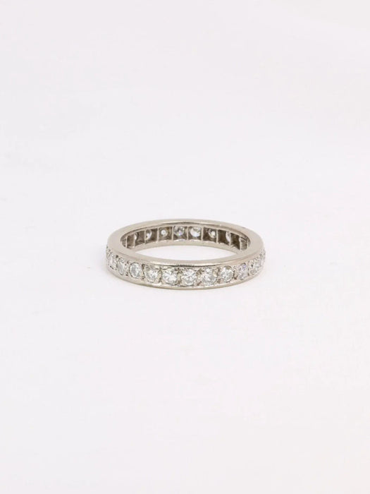 Alliance or blanc diamants taille ancienne