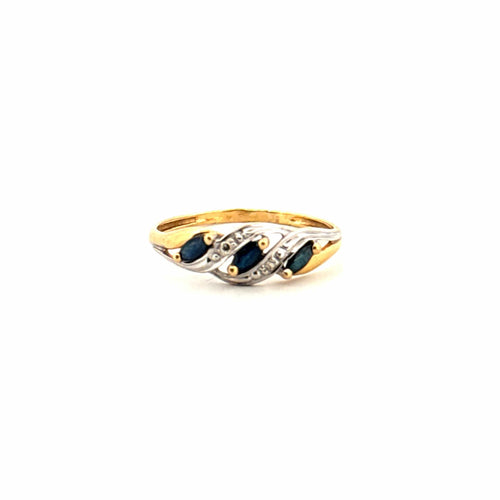 Bague 53 Bague or jaune saphirs et diamants 58 Facettes 72-GS38396-3