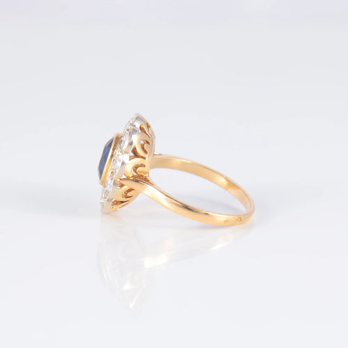 Bague 49 Bague Marguerite Saphir Diamants 58 Facettes AB147