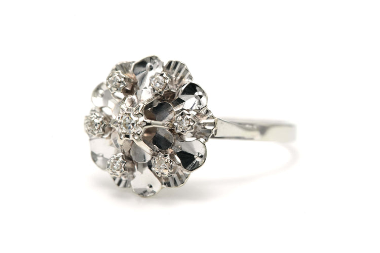 Bague 62 Bague Art Déco or blanc, diamants (+-0.074ct) 58 Facettes B736