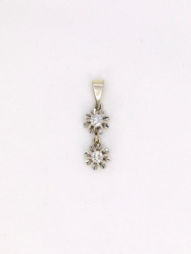 Pendentif Pendentif or blanc diamants taille brillant 0,20 ct 58 Facettes J413