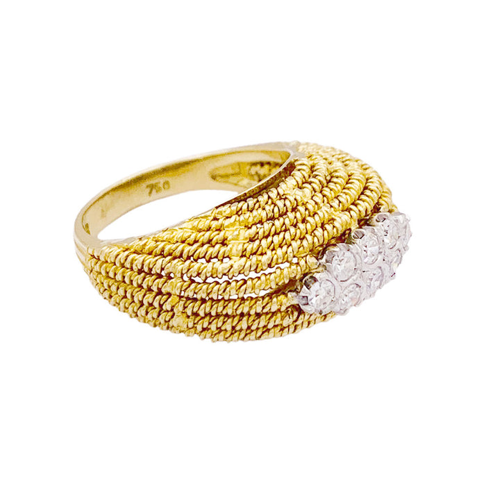 Bague or jaune, diamants.