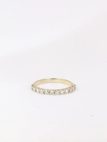 Bague 51 Demi-Alliance américaine en or blanc et diamants 0,48 ct 58 Facettes J117