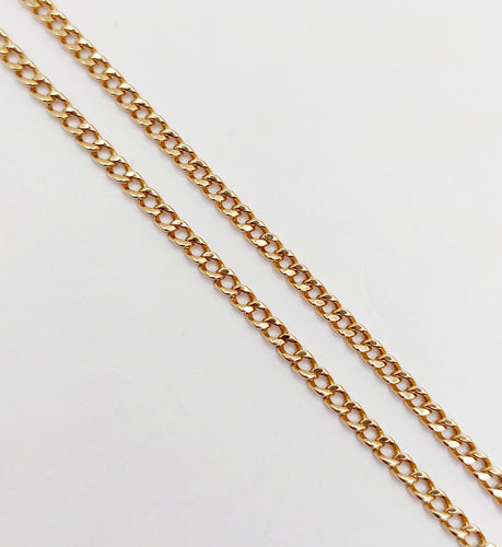 Collier Chaine vintage or rose 18k mailles gourmettes 61 cm 14,00 gr 58 Facettes A06030